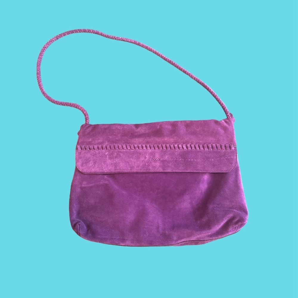 Large polo suede bag